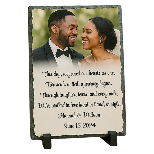 Custom Slate Photo Keepsake – Personalized Wedding, Anniversary, or Engagement Gift